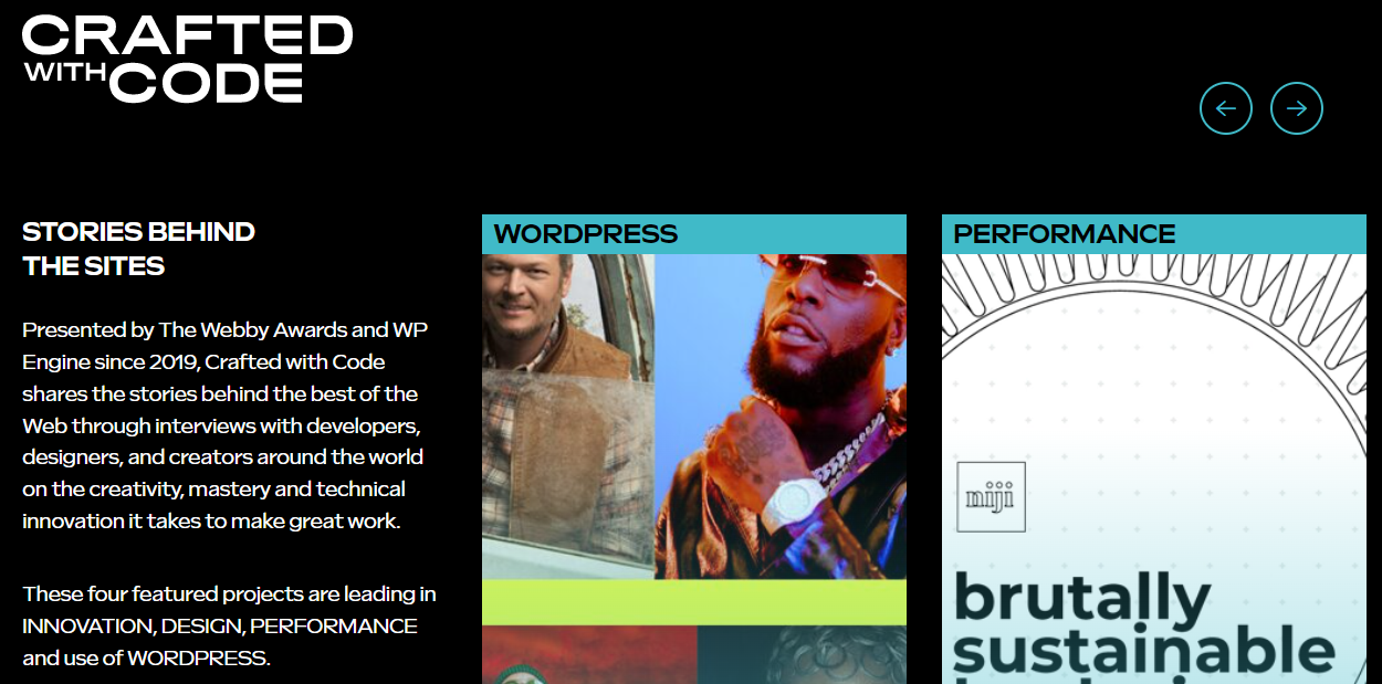 WordPress Power Showcased Through Webby-Nominated Sites